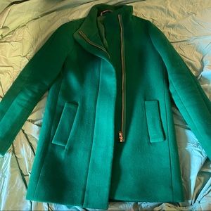 Vintage J Crew Emerald Green mid-length wool coat